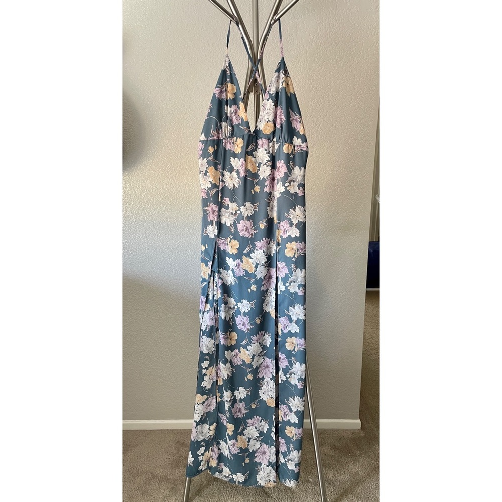 Blue / Pink Floral Romper Dress - Small, Audrey 3+1